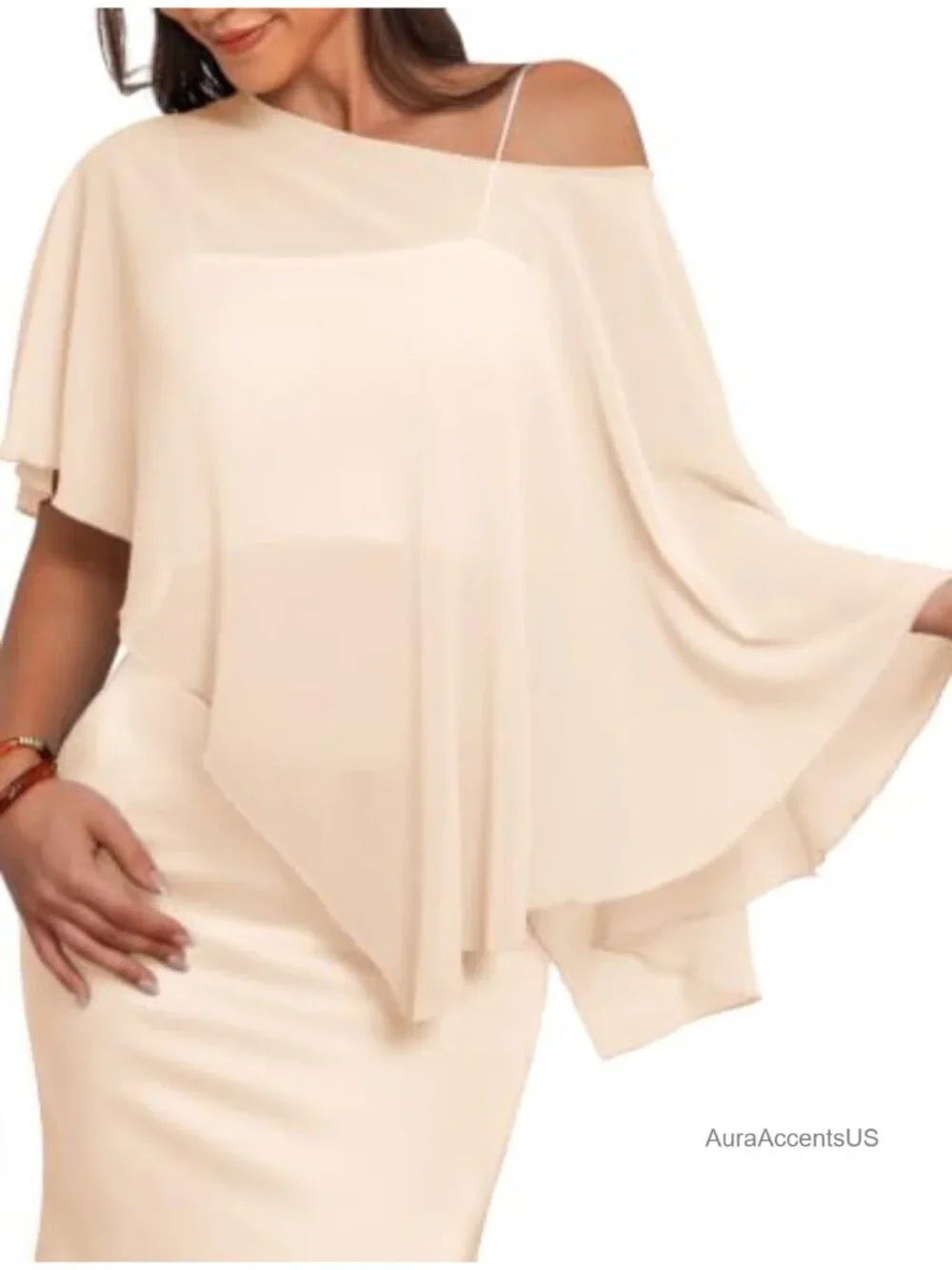 Sheer Chiffon Wrap Shawl for Evening Dresses Wedding Guest